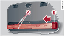 Revestimiento lateral izquierdo del maletero: Triángulo de emergencia